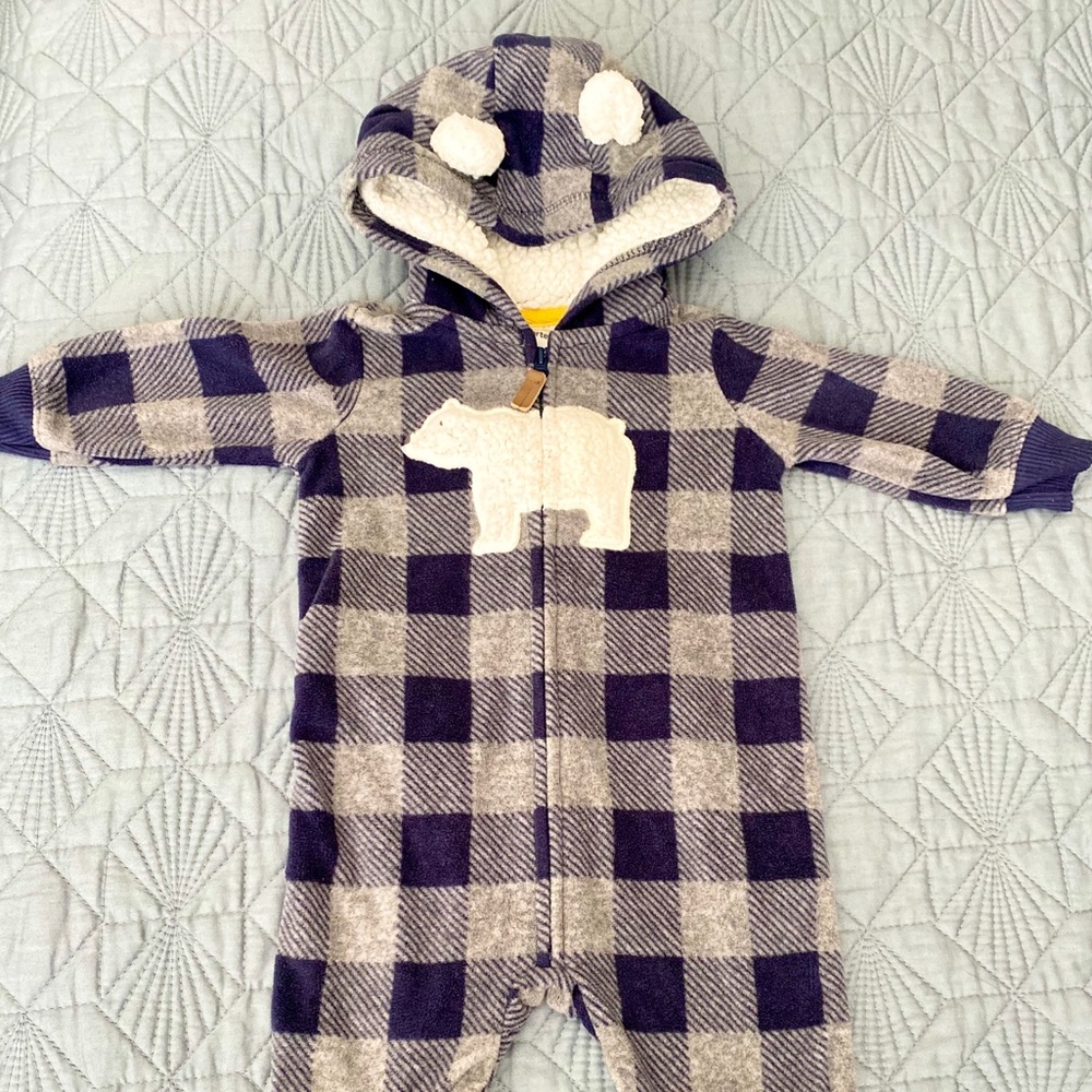 Cozy, Long-sleeve zip front jumpsuit